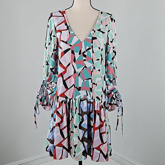 Anthropologie Chloe Oliver Pinnacle Print Multicolor Mini Dress Small - Picture 1 of 13